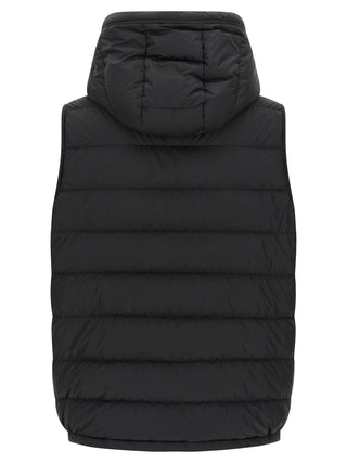 Black Polyester Sleeveless Jacket