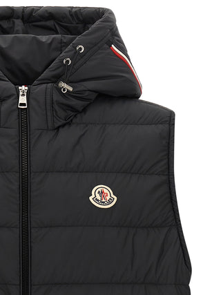 Black Polyester Sleeveless Jacket