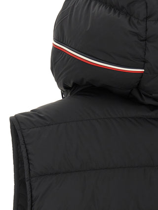 Black Polyester Sleeveless Jacket