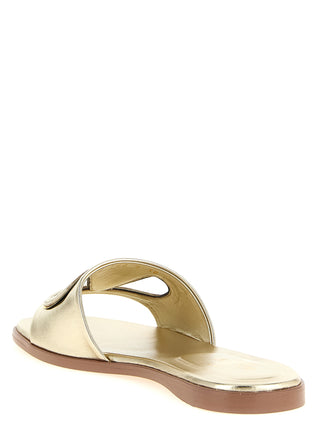 Sandalias doradas de piel de becerro