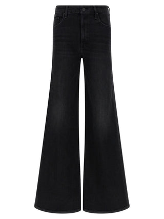 Black Cotton Flared Jeans