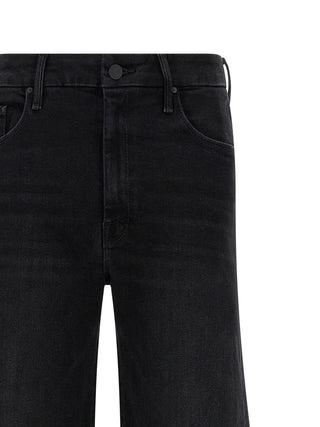 Black Cotton Flared Jeans
