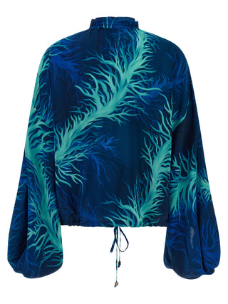 Blue Silk Blouse