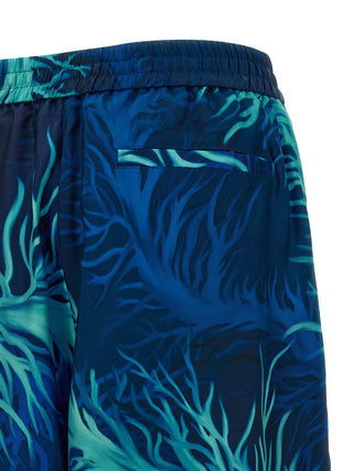 Blue Silk Casual Pants