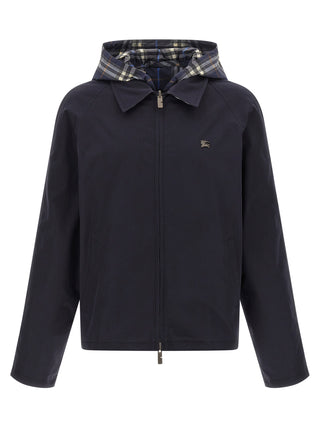 Blue Cotton Full-Length Jacket