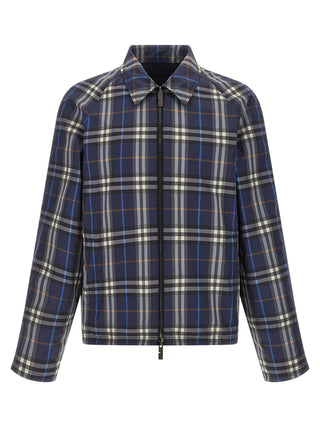 Blue Cotton Full-Length Jacket