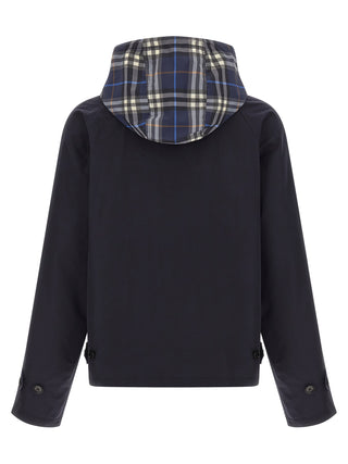 Blue Cotton Full-Length Jacket