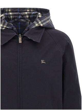 Blue Cotton Full-Length Jacket