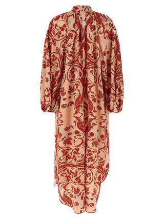 Multicolor Silk Long Dress