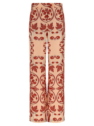 Multicolor Silk Casual Pants
