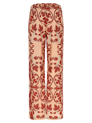 Multicolor Silk Casual Pants