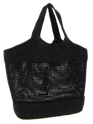 Black Raffia Tote Bag