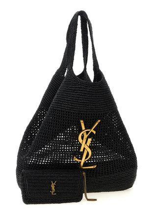 Black Raffia Tote Bag