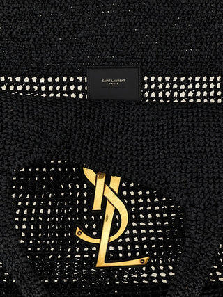 Black Raffia Tote Bag