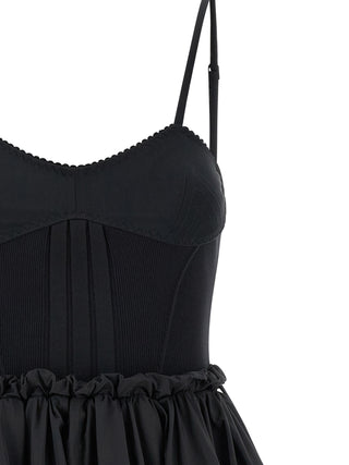 Black Polyamide Short Dress