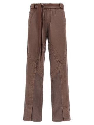Brown Cotton Casual Pants