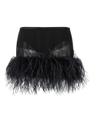 Black Polyester Long Skirt