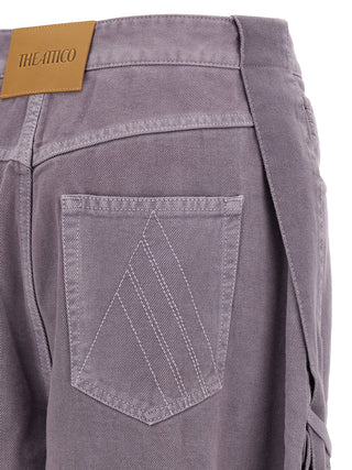 Purple Cotton Cargo Pants