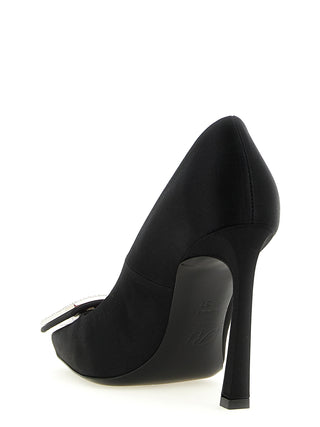 Black Viscose High Heel Pumps