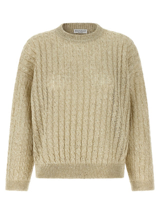 Cárdigan beige de lino