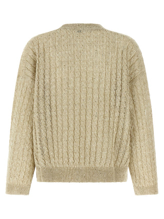 Cárdigan beige de lino
