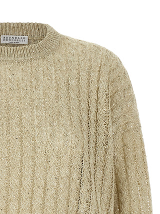 Cárdigan beige de lino
