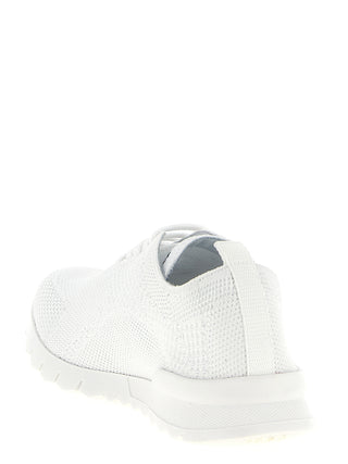 White Cotton Athletic Sneakers