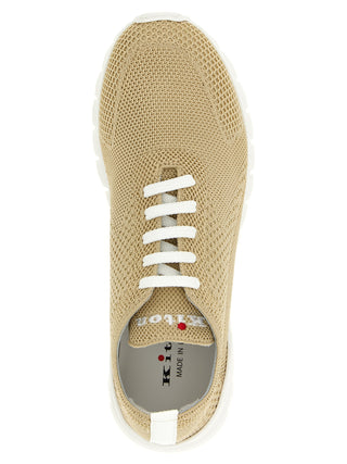 Beige Cotton Athletic Sneakers