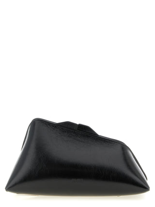 Bolso de mano negro de piel de becerro