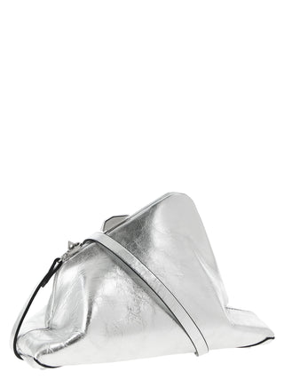 Silver Calfskin Clutch Bag