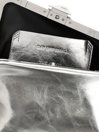 Silver Calfskin Clutch Bag