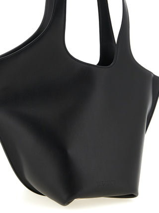 Black Calfskin Shoulder Bag