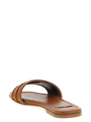 Brown Leather Slides
