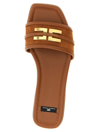 Brown Leather Slides