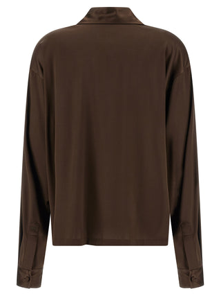 Brown Silk Polo Shirt