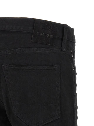 Black Cotton Straight-Leg Jeans
