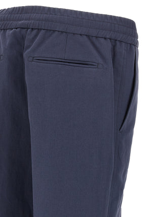 Blue Linen Casual Pants