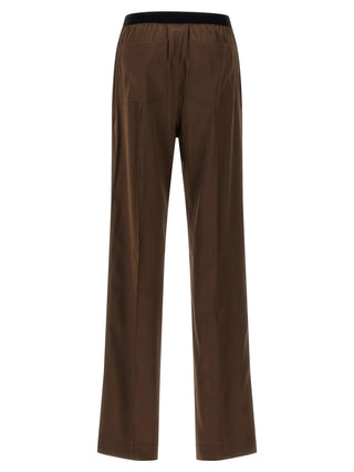 Brown Silk Casual Pants