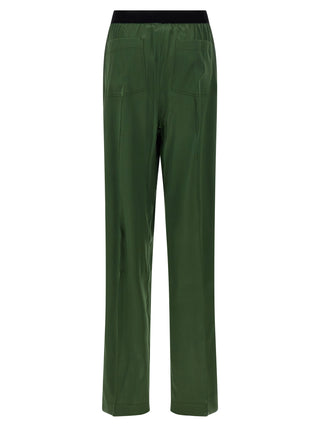 Bicolor Silk Casual Pants