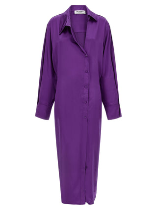 Purple Rayon Midi Dress