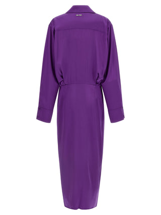 Purple Rayon Midi Dress
