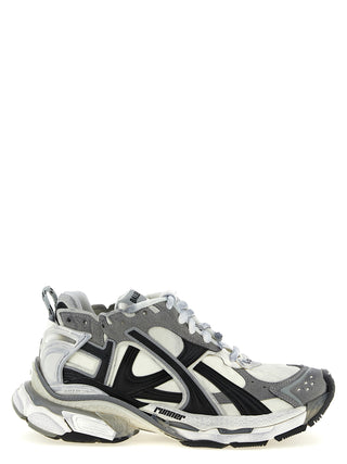 Gray Polyethylene Athletic Sneakers