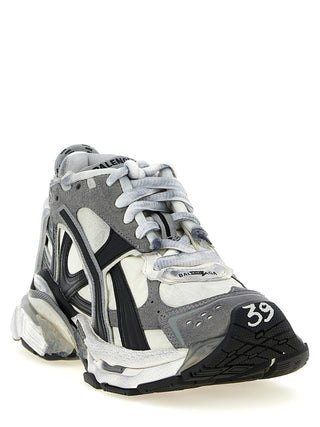 Gray Polyethylene Athletic Sneakers