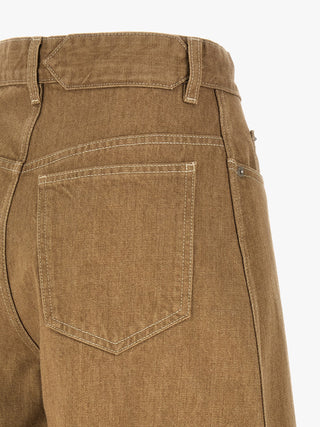 Beige Cotton Jeans Denim