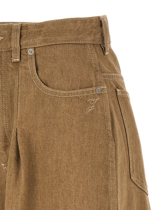 Beige Cotton Jeans Denim