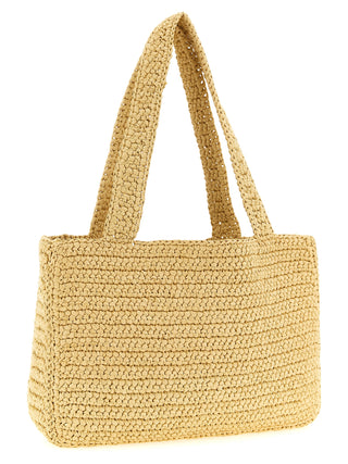 Beige Viscose Tote Bag