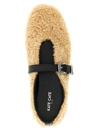 Beige Calfskin Ballet Flats