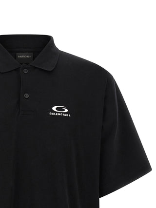 Black Cotton Polo Shirt