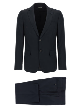 Blue Wool Two-Piece Suit
