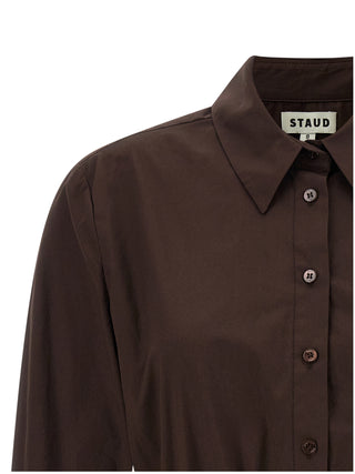 Brown Cotton Short Dress